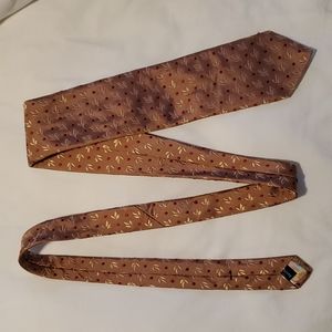 Men's brown with red dot and flower pattern Ted Baker Tie